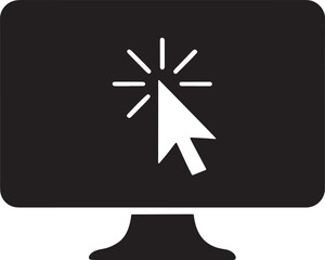 Fototapeta premium Click Cursor Icon on Monitor Screen Clicking Concept Online Selection Digital Interaction