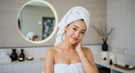 A Moment of Bliss: Asian Woman Indulges in Aromatherapy Massage Amidst Modern Minimalism