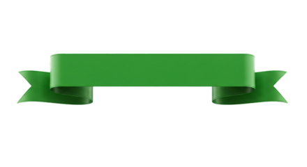 Green ribbon banner with copy space on black background