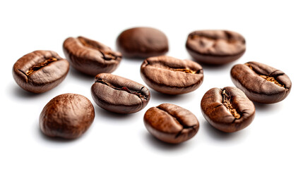 Obraz premium Assorted Fresh Roasted Coffee Beans on White Surface