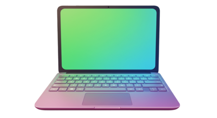 Modern tablet with keyboard and colorful screen display