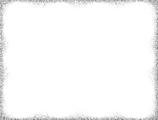 Vintage Grunge Border Frame Texture Overlay on Transparent Background.