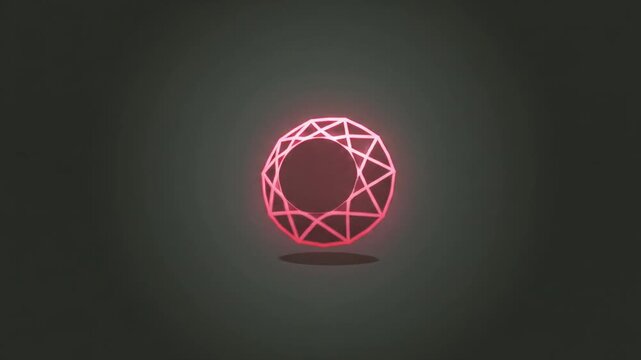 Glowing pink diamond icon on dark background for digital design
