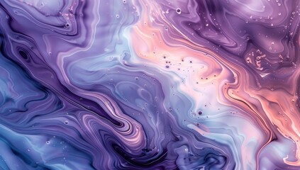 Abstract fluid acrylic art for backgrounds or wallpapers in shades of purple and peach