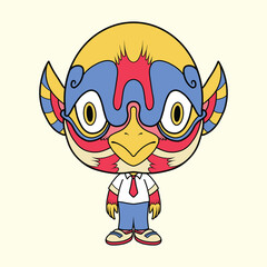 Cute chick mascot vector illustration design