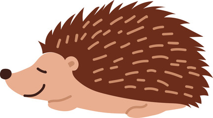 Illustration of hedgehog animals living in the forest