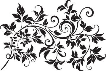 Elegant Floral Swirl Vector