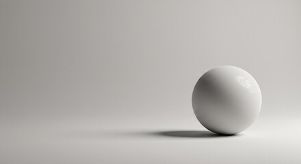 A single perfect white egg illuminated by soft light on a minimalist grey background, a powerful symbol of creation, potential, and pure form