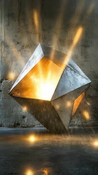 Mysterious Metal Object with Glowing Light - Cinematic