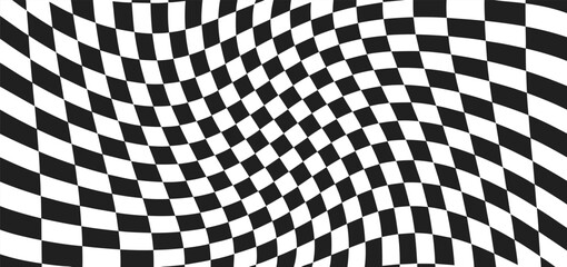 Banner stranded seamless chessboard, checkered black white background – stock vector
