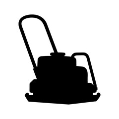 Fototapeta premium Plate Compactor Silhouette Vector Illustration