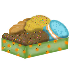  Freshly baked bread in tray