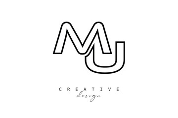 MU Creative Monogram Logo Design-Stock Creative Branding Design Concept