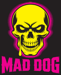 Mad Dog Extreme Sports Skull Logo t-shirt design