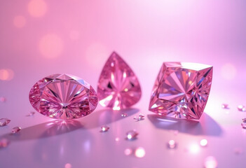 Pink Diamonds on a Pastel Background