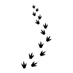 Footprint Dinosaur Silhouette Vector Illustration