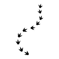 Footprint Dinosaur Silhouette Vector Illustration