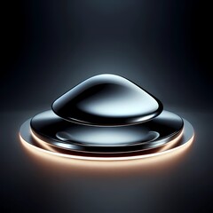 Floating Liquid Metal Pedestal with Rim Light