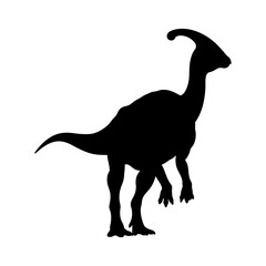 Parasaurolophus Silhouette Vector Illustration © Hikmat Studios