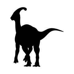 Parasaurolophus Silhouette Vector Illustration © Hikmat Studios