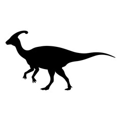 Parasaurolophus Silhouette Vector Illustration © Hikmat Studios
