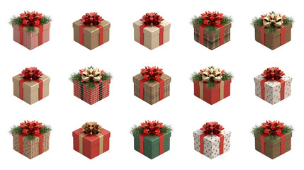 Christmas Gift Boxes Collection – Transparent Background