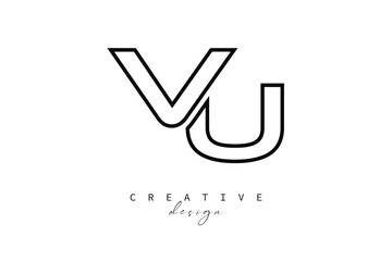 VU Creative Monogram Logo Design-Stock Creative Branding Design Concept