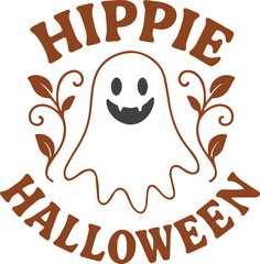 Hippie Halloween Ghost Silhouette