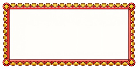 Ornate decorative border with red and yellow scalloped pattern
