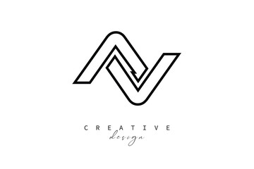 AV Creative Monogram Logo Design-Stock Creative Branding Design Concept