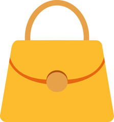 Yellow handbag with handle and clasp isolated on white background. Vector illustration EPS 10. Fashion accessory. Shopping and lifestyle concept for poster, banner, wallpaper Adobe Illustrator Artwork