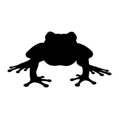 Frog Silhouette Vector Illustration , Animal Silhouette Element