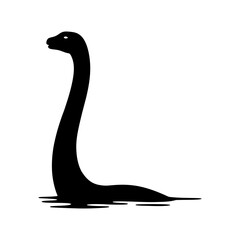 Loch Ness Monster Silhouette Vector Illustration