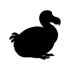 Dodo Bird Silhouette Vector Illustration , Animal Silhouette Element