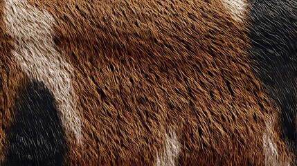 Realistic cow, buffalo, or horse leather skin seamless pattern with natural fur texture for design use