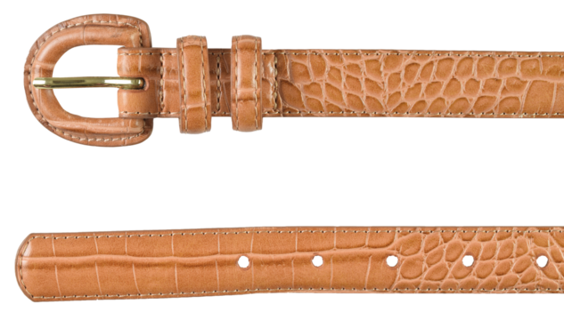 Stylish Brown Belt Isolated on White Background