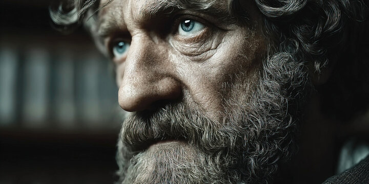 Philosopher exploring human knowledge ethics and logic from ancient Greek perspective