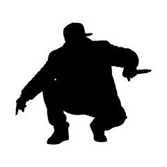 Rapper Man Silhouette Vector Illustration