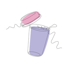 Continuous one line drawing International coffee day