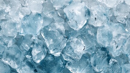 Top view of crushed ice pieces forming a cool refreshing background texture