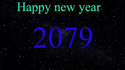 Happy New Year 2079 celebration animation, holiday spirit footage greetings. new year design suitable for festive banners, social media posts, greeting cards, and party 