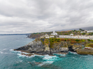 Faro de Luarca y puerto en la Comarca del Vald&eacute;s, Principado de Asturias