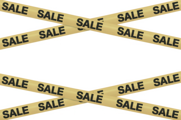 Sale banner tape crossing promotional graphic element for advertising isolated on