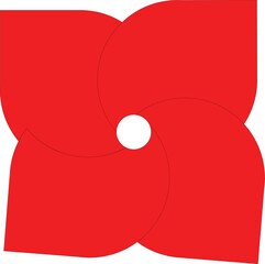  Abstract Red Swirl Shape With White Center vector illustration