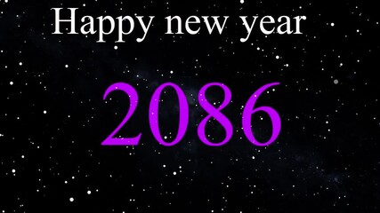 Happy New Year 2086 celebration animation, holiday spirit footage greetings. new year design suitable for festive banners, social media posts, greeting cards, and party 