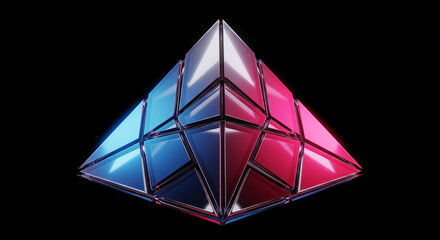Geometric Pyramid A Modern Design with Reflective Textures