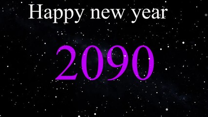 Happy New Year 2090 celebration animation, holiday spirit footage greetings. new year design suitable for festive banners, social media posts, greeting cards, and party 
