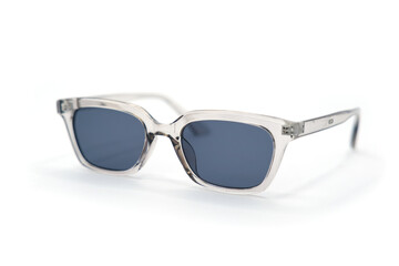 Classic Transparent Frame Sunglasses on White Background