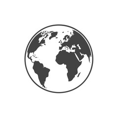 Fototapeta premium World Globe Outline Showing Continents for Education and Travel Concepts