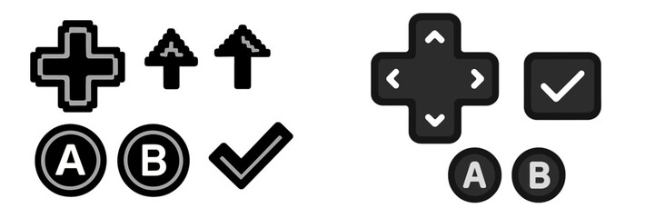 Fototapeta premium Variety of game controller buttons showcasing different styles and designs in a creative comparison